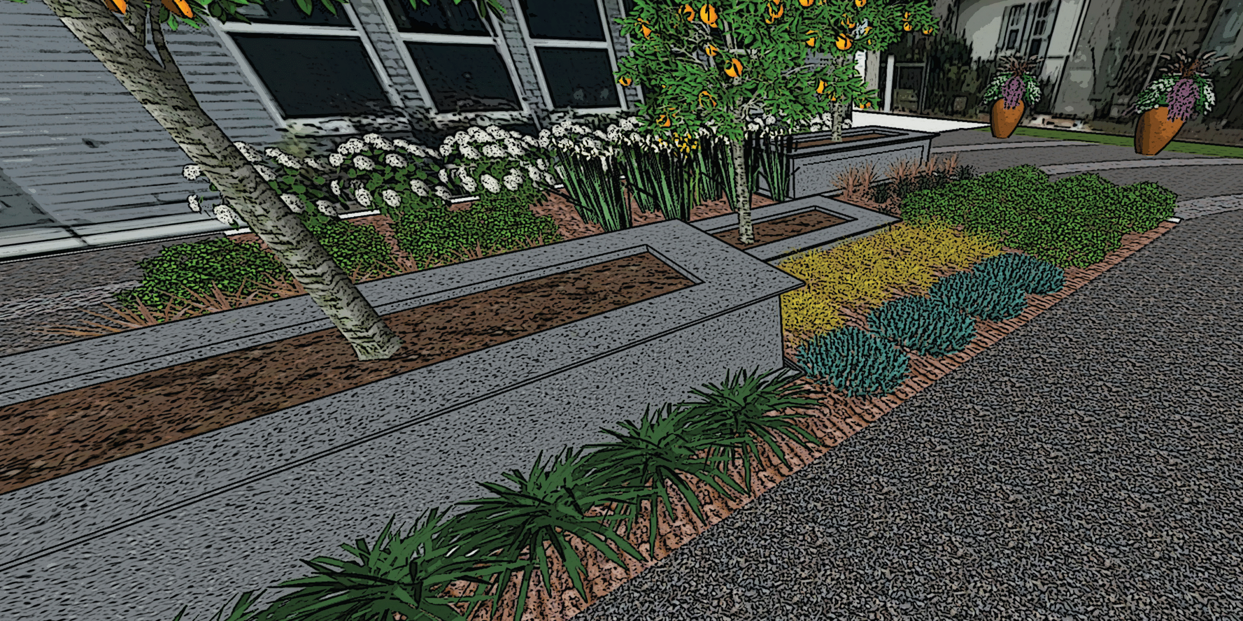 3d landscaping model of front yard