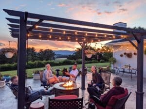 add outdoor lighting to your fire pit area