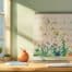 the scene captures a modern, efficiently arranged home office adorned with a large calendar prominently displaying a seasonal garden maintenance schedule, complete with vibrant images of flowers, tools, and gardening tasks, creating an inviting and organized atmosphere. the desk, crafted from light wood, is neatly organized with plant care books, a notepad with colorful diagrams, and a laptop, while a large window allows abundant natural light to flood the room, highlighting the cheerful color palette of soft greens, yellows, and whites. the composition features a close-up view, focusing on the calendar and tools in the foreground, with a slight bokeh effect on the background to emphasize the planning aspect of gardening. this scene embodies a sense of productivity and enthusiasm for home gardening, appealing to homeowners eager to enhance their outdoor spaces. the image is shot with a sony a6100 with a sony e pz 18-105mm f4 g oss lens, utilizing ai-driven autofocus capabilities to maintain crispness, captured from a slightly elevated angle at an aperture of f/4 to keep the main features in focus while allowing for a bright and airy lighting scheme that enhances the overall theme of organized gardening enthusiasm.